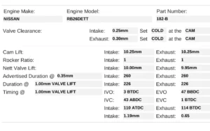 182-B | High Lift - RB26DETT - Kelford Cams