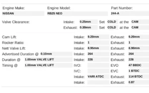 244-A | RB25DET NEO R34 Turbo - Kelford Cams