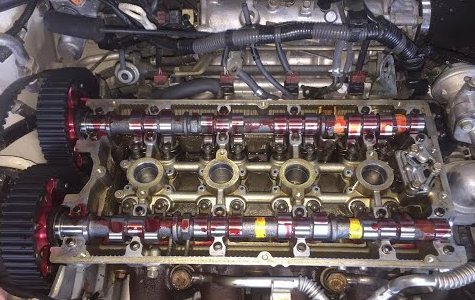 Camshaft installed in engine