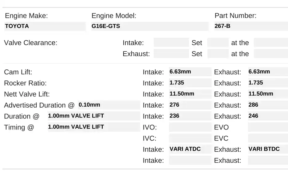 GR Yaris Stage 2 Camshaft Upgrade for Street Cars Kelford Cams