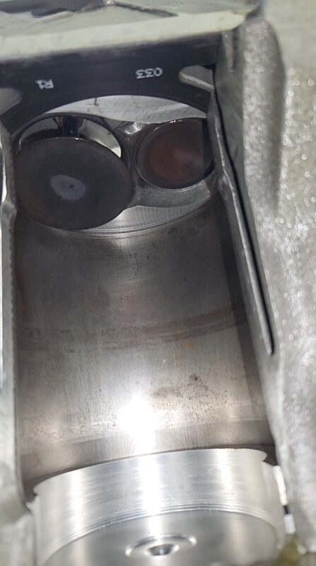 Intake and exhaust valves inside an LS3 engine