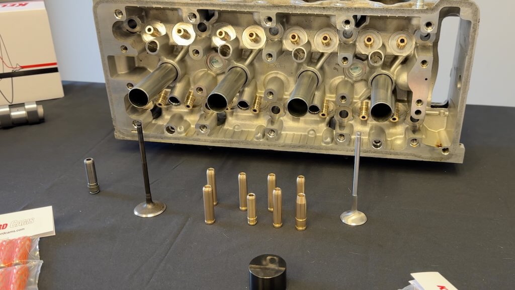 Stopper valve guides and regular valve guides on display